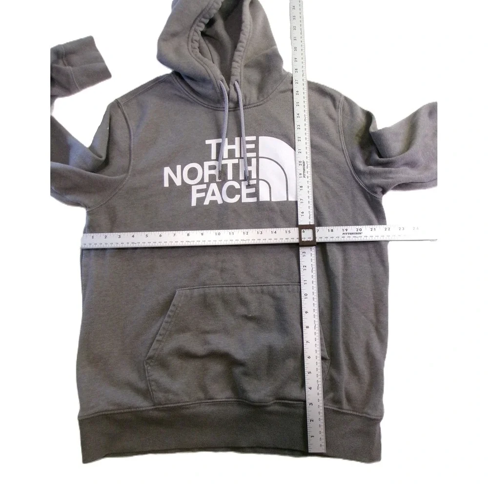 The North Face Mens Large Hoodie Grey Big Logo Pullover Sweatshirt‎ A4M4B SP22